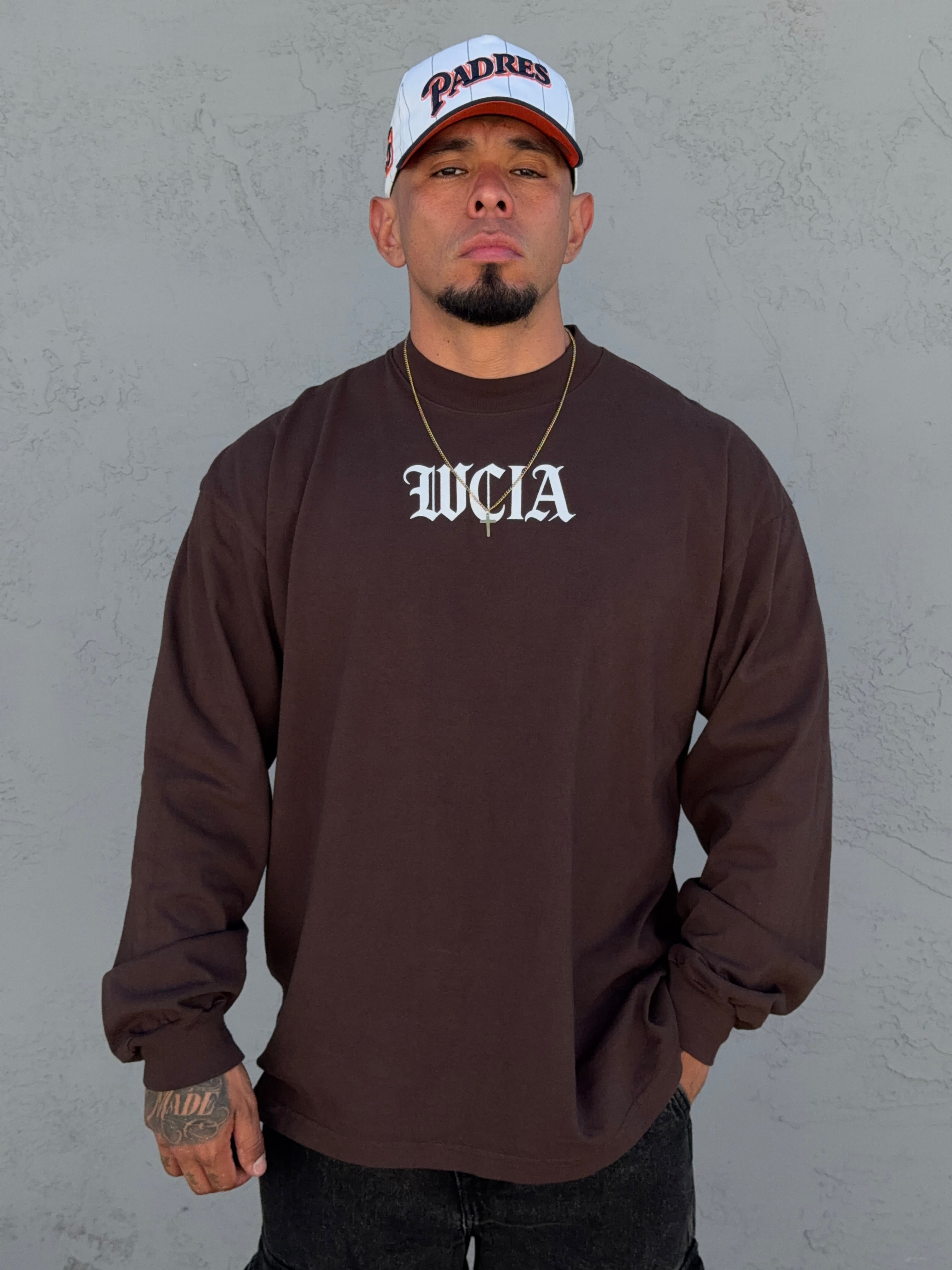 Brown Long Sleeve Coronado Bridge Graphic T-Shirt